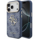 Mėlynas dėklas Apple iPhone 18 Pro telefonui "Guess PU Leather 4G Metal Logo Gold Frame Case"