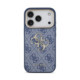 Mėlynas dėklas Apple iPhone 18 Pro telefonui "Guess PU Leather 4G Metal Logo Gold Frame Case"