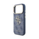 Mėlynas dėklas Apple iPhone 18 Pro telefonui "Guess PU Leather 4G Metal Logo Gold Frame Case"