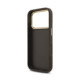Rudas dėklas Apple iPhone 18 Pro telefonui "Guess PU Leather 4G Metal Logo Gold Frame Case"