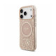 Rožinis dėklas Apple iPhone 18 Pro telefonui "Guess IML Flowers Allover Strap MagSafe Case"
