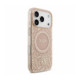 Rožinis dėklas Apple iPhone 18 Pro telefonui "Guess IML Flowers Allover Strap MagSafe Case"
