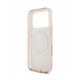 Rožinis dėklas Apple iPhone 18 Pro telefonui "Guess IML Flowers Allover Strap MagSafe Case"