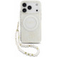 Baltas dėklas Apple iPhone 18 Pro telefonui "Guess IML Flowers Allover Strap MagSafe Case"