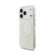 Baltas dėklas Apple iPhone 18 Pro telefonui "Guess IML Flowers Allover Strap MagSafe Case"