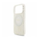 Baltas dėklas Apple iPhone 18 Pro telefonui "Guess IML Flowers Allover Strap MagSafe Case"