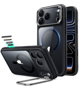 Juodas / skaidrus dėklas Apple iPhone 17 Pro Max / 18 Pro Max telefonui "ESR Classic Hybrid Kickstand Magsafe"