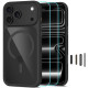 Juodas / skaidrus dėklas + stikliukai Apple iPhone 17 Pro / 18 Pro telefonui "Tech-Protect MagOne Magsafe CC"