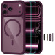 Raudonas / skaidrus dėklas + stikliukai Apple iPhone 17 Pro / 18 Pro telefonui "Tech-Protect MagOne Magsafe CC"