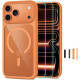 Oranžinis / skaidrus dėklas + stikliukai Apple iPhone 17 Pro Max / 18 Pro Max telefonui "Tech-Protect MagOne Magsafe CC"