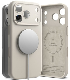 Pilkas dėklas Apple iPhone 17 Pro / 18 Pro telefonui "Ringke Silicone Magnetic Magsafe"