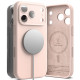 Rožinis / smėlio spalvos dėklas Apple iPhone 17 Pro / 18 Pro telefonui "Ringke Silicone Magnetic Magsafe"