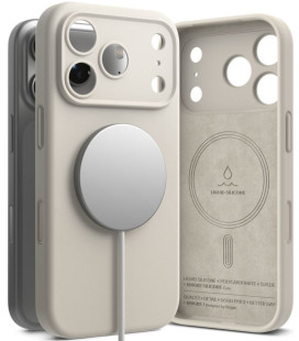 Pilkas dėklas Apple iPhone 17 Pro Max / 18 Pro Max telefonui "Ringke Silicone Magnetic Magsafe"