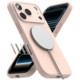 Rožinis / smėlio spalvos dėklas Apple iPhone 17 Pro Max / 18 Pro Max telefonui "Ringke Silicone Magnetic Magsafe"