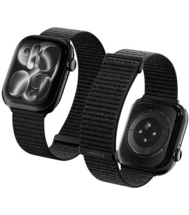 Juoda apyrankė Apple Watch 8 / 9 / 10 / 11 / SE / Ultra (44 / 45 / 46 / 49 mm) laikrodžiui "Spigen WBF01 Band"