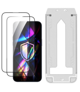 LCD apsauginis stikliukas (2 vnt.) su aplikatoriumi 3mk Hardy Hardura 9H Apple iPhone 17 Pro Max/18 Pro Max juodas