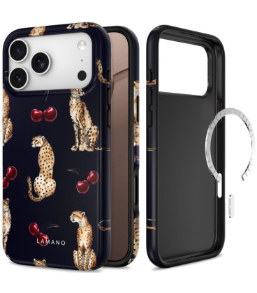 Dėklas Apple iPhone 17 Pro / 18 Pro telefonui "Tech-Protect Lamano Magsafe Midnight Cherry"