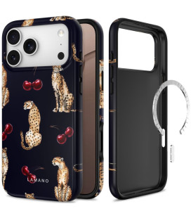 Dėklas Apple iPhone 17 Pro Max / 18 Pro Max telefonui "Tech-Protect Lamano Magsafe Midnight Cherry"