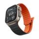 Juoda / oranžinė apyrankė Apple Watch 8 / 9 / 10 / 11 / 12 / SE / Ultra (44 / 45 / 46 / 49 mm) laikrodžiui "Spigen Athlex Air M"