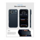 Mėlynas (Metal Slate) dėklas Apple iPhone 17 Pro Max / 18 Pro Max telefonui "Spigen Thin Fit Magsafe"