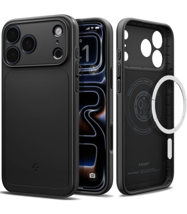 Juodas dėklas Apple iPhone 17 Pro Max / 18 Pro Max telefonui "Spigen Thin Fit Magsafe"