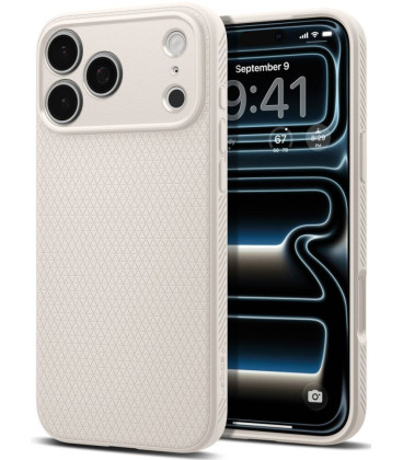 Smėlio spalvos (Natural Titanium) dėklas Apple iPhone 17 Pro Max / 18 Pro Max telefonui "Spigen Liquid Air"