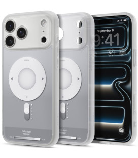 Sidabrinės spalvos dėklas Apple iPhone 17 Pro Max / 18 Pro Max telefonui "Spigen Ultra Hybrid Magsafe Classic Silver"