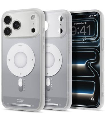 Sidabrinės spalvos dėklas Apple iPhone 17 Pro Max / 18 Pro Max telefonui "Spigen Ultra Hybrid Magsafe Classic Silver"