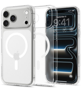 Matinis skaidrus (baltas) dėklas Apple iPhone 17 Pro Max / 18 Pro Max telefonui "Spigen Ultra Hybrid Magsafe"