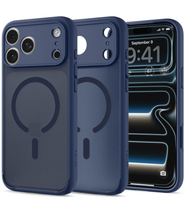 Matinis mėlynas dėklas Apple iPhone 17 Pro Max / 18 Pro Max telefonui "Spigen Ultra Hybrid Magsafe"