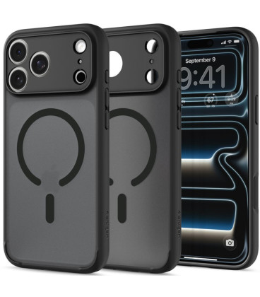 Matinis juodas dėklas Apple iPhone 17 Pro Max / 18 Pro Max telefonui "Spigen Ultra Hybrid Magsafe"