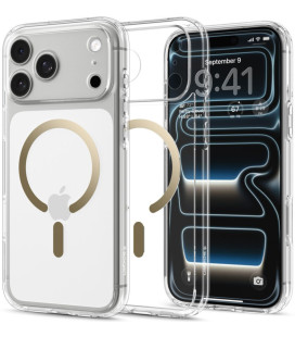 Skaidrus (auksinės spalvos) dėklas Apple iPhone 17 Pro Max / 18 Pro Max telefonui "Spigen Ultra Hybrid Magsafe"