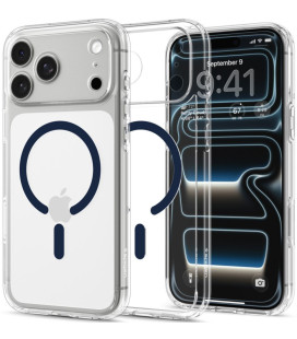 Skaidrus (mėlynas) dėklas Apple iPhone 17 Pro Max / 18 Pro Max telefonui "Spigen Ultra Hybrid Magsafe"