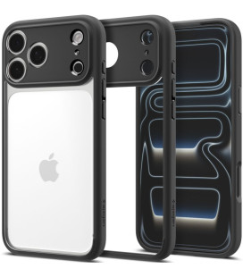Juodas / skaidrus dėklas Apple iPhone 17 Pro Max / 18 Pro Max telefonui "Spigen Ultra Hybrid"