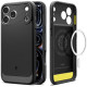 Juodas dėklas Apple iPhone 17 Pro / 18 Pro telefonui "Spigen Rugged Armor Magsafe"
