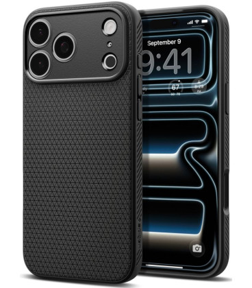Juodas dėklas Apple iPhone 17 Pro / 18 Pro telefonui "Spigen Liquid Air"