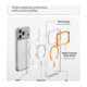 Skaidrus (oranžinis) dėklas Apple iPhone 17 Pro / 18 Pro telefonui "Spigen Ultra Hybrid Optik S Magsafe"