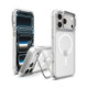 Skaidrus (sidabrinės spalvos) dėklas Apple iPhone 17 Pro / 18 Pro telefonui "Spigen Ultra Hybrid Optik S Magsafe"