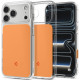 Oranžinis / skaidrus dėklas Apple iPhone 17 Pro / 18 Pro telefonui "Spigen Ultra Hybrid T Magsafe"