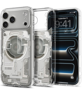 Dėklas Apple iPhone 17 Pro / 18 Pro telefonui "Spigen Ultra Hybrid Magsafe Zero One Natural Titanium"