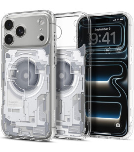 Dėklas Apple iPhone 17 Pro / 18 Pro telefonui "Spigen Ultra Hybrid Magsafe Zero One White"