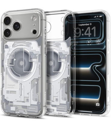 Dėklas Apple iPhone 17 Pro / 18 Pro telefonui "Spigen Ultra Hybrid Magsafe Zero One White"