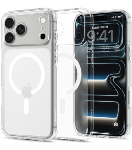 Matinis skaidrus (baltas) dėklas Apple iPhone 17 Pro / 18 Pro telefonui "Spigen Ultra Hybrid Magsafe"