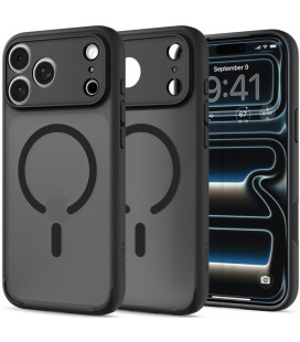 Matinis juodas dėklas Apple iPhone 17 Pro / 18 Pro telefonui "Spigen Ultra Hybrid Magsafe"