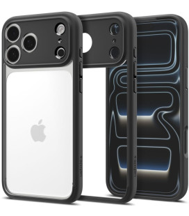 Juodas / skaidrus dėklas Apple iPhone 17 Pro / 18 Pro telefonui "Spigen Ultra Hybrid"