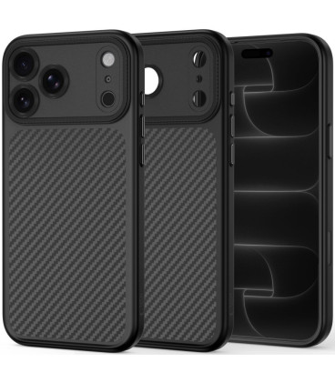 Juodas (Carbon) dėklas Apple iPhone 17 Pro Max / 18 Pro Max telefonui "Tech-Protect MagCam Magsafe"