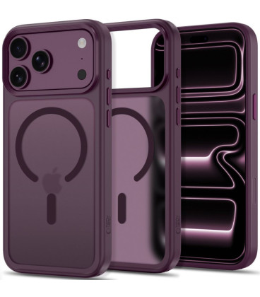 Matinis raudonas dėklas Apple iPhone 17 Pro Max / 18 Pro Max telefonui "Tech-Protect Magmat Magsafe CC"