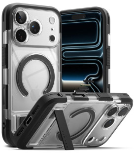 Juodas / skaidrus dėklas Apple iPhone 17 Pro Max / 18 Pro Max telefonui "Ringke UX Magnetic Magsafe"