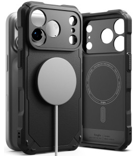 Juodas dėklas Apple iPhone 17 Pro / 18 Pro telefonui "Ringke Rugged Gear Magnetic Magsafe"