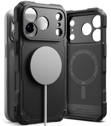 Juodas dėklas Apple iPhone 17 Pro / 18 Pro telefonui "Ringke Rugged Gear Magnetic Magsafe"